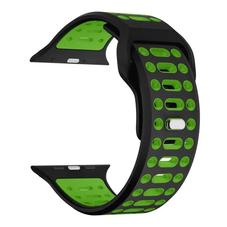 xDfind 雙色矽膠運動透氣錶帶，適用於 Apple Watch 46mm / 49mm / 45mm / 44mm
