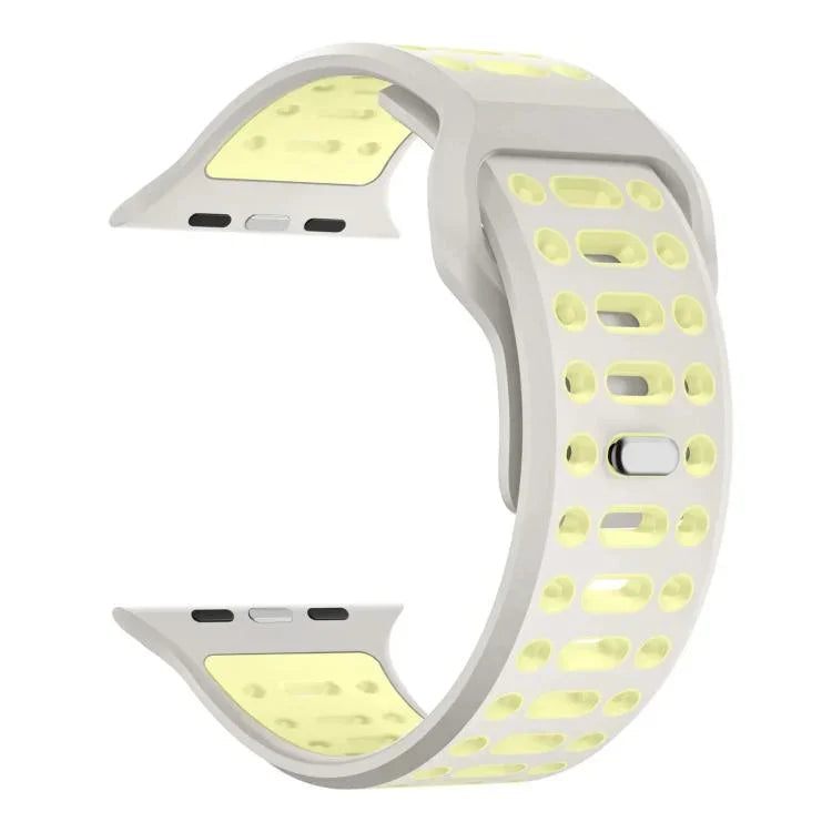 xDfind 雙色矽膠運動透氣錶帶，適用於 Apple Watch 46mm / 49mm / 45mm / 44mm