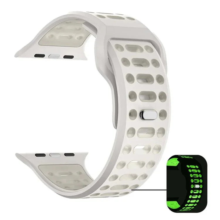 xDfind 雙色矽膠運動透氣錶帶，適用於 Apple Watch 46mm / 49mm / 45mm / 44mm