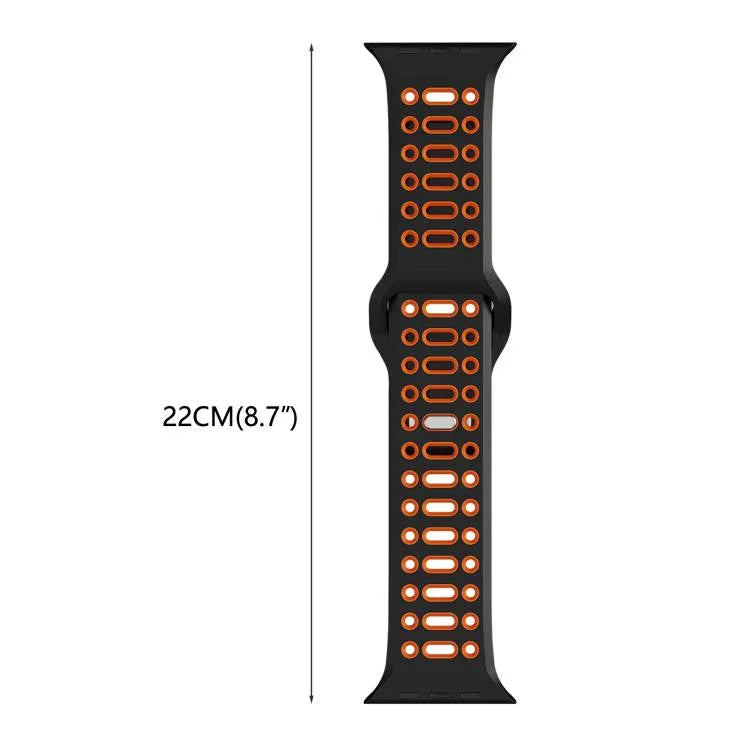 xDfind 雙色矽膠運動透氣錶帶，適用於 Apple Watch 46mm / 49mm / 45mm / 44mm