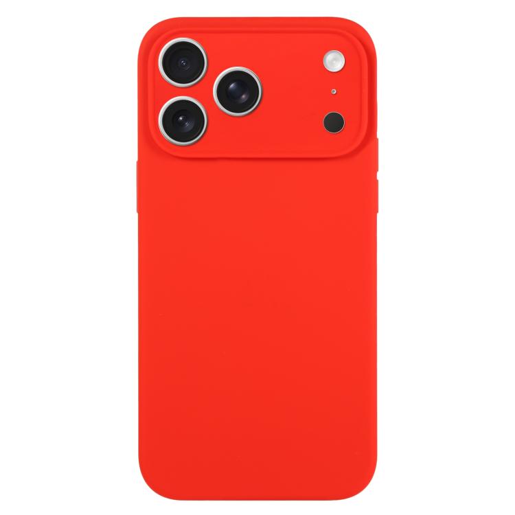 純色液態矽膠細孔手機殼，適用於 iPhone 17 Pro