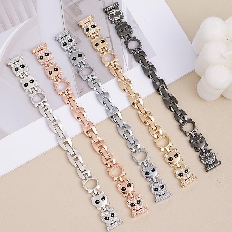 xDfind 紅熊貓造型鑽石金屬錶帶，適用於 Apple Watch 42 / 44 / 45 / 46 / 49mm，適用於 Apple Watch 38 / 40 / 41 / S11 42mm