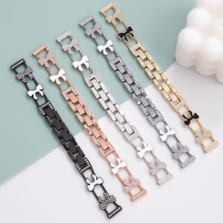 xDfind 蝴蝶結鏈條手鍊鑽石金屬錶帶，適用於 Apple Watch 42 / 44 / 45 / 46 / 49mm，適用於 Apple Watch 38 / 40 / 41 / S11 42mm