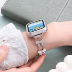 xDfind 蝴蝶結鏈條手鍊鑽石金屬錶帶，適用於 Apple Watch 42 / 44 / 45 / 46 / 49mm，適用於 Apple Watch 38 / 40 / 41 / S11 42mm