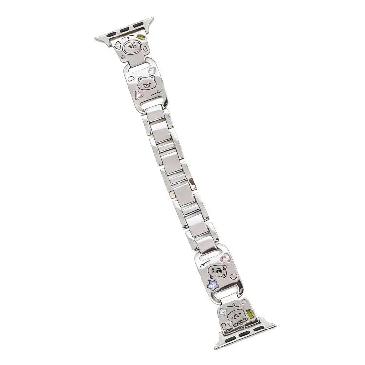 xDfind 快樂動物園手鍊鑽石金屬錶帶，適用於 Apple Watch 42 / 44 / 45 / 46 / 49mm，適用於 Apple Watch 38 / 40 / 41 / S11 42mm