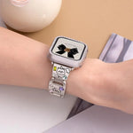 xDfind 快樂動物園手鍊鑽石金屬錶帶，適用於 Apple Watch 42 / 44 / 45 / 46 / 49mm，適用於 Apple Watch 38 / 40 / 41 / S11 42mm