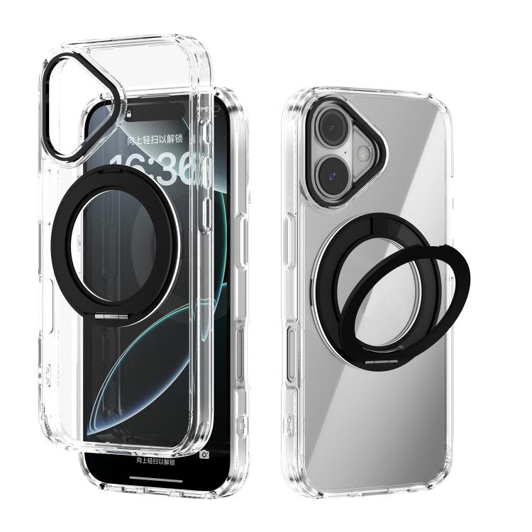 ABEEL MagSafe Q-LUCK 旋轉支架透明手機殼，適用於 iPhone 17 Pro Max，適用於 iPhone 17 Pro，適用於 iPhone 17，適用於 iPhone Air，適用於 iPhone 16 Pro Max，適用於 iPhone 16 Pro，適用於 iPhone 16 Plus，適用於 iPhone 16