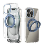 ABEEL MagSafe Q-LUCK 旋轉支架透明手機殼，適用於 iPhone 15 Pro Max、iPhone 15 Pro、iPhone 15 Plus、iPhone 15、iPhone 14 Plus、iPhone 14、iPhone 14 Pro、iPhone 14 Pro Max