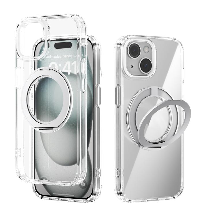 ABEEL MagSafe Q-LUCK 旋轉支架透明手機殼，適用於 iPhone 15 Pro Max、iPhone 15 Pro、iPhone 15 Plus、iPhone 15、iPhone 14 Plus、iPhone 14、iPhone 14 Pro、iPhone 14 Pro Max