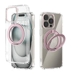 ABEEL MagSafe Q-LUCK 旋轉支架透明手機殼，適用於 iPhone 15 Pro Max、iPhone 15 Pro、iPhone 15 Plus、iPhone 15、iPhone 14 Plus、iPhone 14、iPhone 14 Pro、iPhone 14 Pro Max