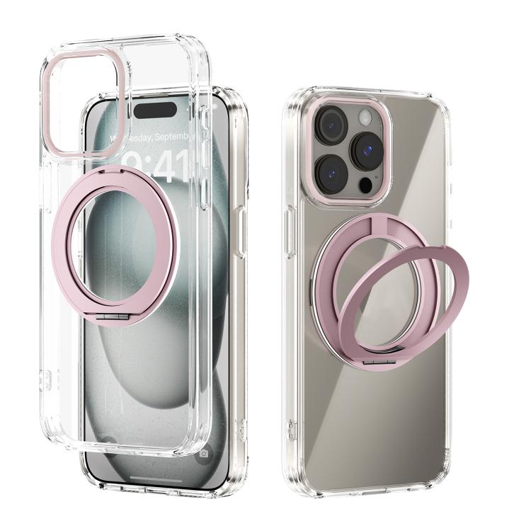 ABEEL MagSafe Q-LUCK 旋轉支架透明手機殼，適用於 iPhone 15 Pro Max、iPhone 15 Pro、iPhone 15 Plus、iPhone 15、iPhone 14 Plus、iPhone 14、iPhone 14 Pro、iPhone 14 Pro Max