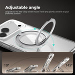 ABEEL MagSafe Q-LUCK 旋轉支架透明手機殼，適用於 iPhone 15 Pro Max、iPhone 15 Pro、iPhone 15 Plus、iPhone 15、iPhone 14 Plus、iPhone 14、iPhone 14 Pro、iPhone 14 Pro Max