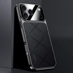 素面皮革 PC 手機殼，適用於 iPhone 17 Pro Max、iPhone 17 Pro、iPhone 17、iPhone Air
