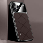素面皮革 PC 手機殼，適用於 iPhone 17 Pro Max、iPhone 17 Pro、iPhone 17、iPhone Air