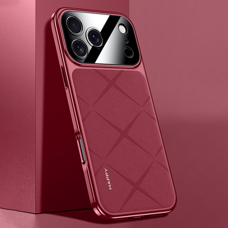 素面皮革 PC 手機殼，適用於 iPhone 17 Pro Max、iPhone 17 Pro、iPhone 17、iPhone Air