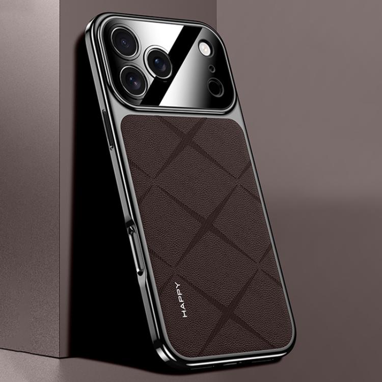 素面皮革 PC 手機殼，適用於 iPhone 17 Pro Max、iPhone 17 Pro、iPhone 17、iPhone Air