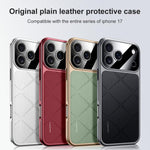 素面皮革 PC 手機殼，適用於 iPhone 17 Pro Max、iPhone 17 Pro、iPhone 17、iPhone Air