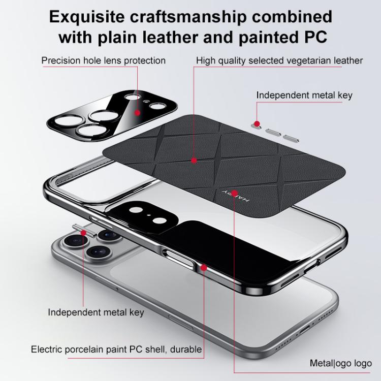 素面皮革 PC 手機殼，適用於 iPhone 17 Pro Max、iPhone 17 Pro、iPhone 17、iPhone Air