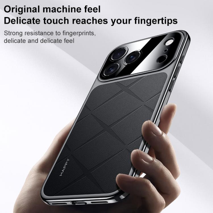 素面皮革 PC 手機殼，適用於 iPhone 17 Pro Max、iPhone 17 Pro、iPhone 17、iPhone Air