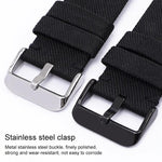 Stainless Steel Pin Buckle Nylon Woven Canvas Watch Band, 12mm, 14mm