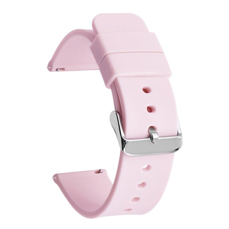 Stainless Steel Silver Pin Buckle Solid Color Silicone Waterproof Watch Band, 20mm, 21mm, 22mm
