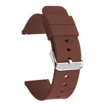 Stainless Steel Silver Pin Buckle Solid Color Silicone Waterproof Watch Band, 20mm, 21mm, 22mm