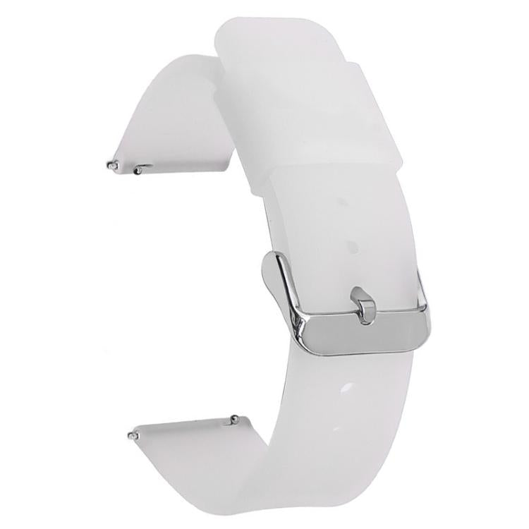 Stainless Steel Silver Pin Buckle Solid Color Silicone Waterproof Watch Band, 20mm, 21mm, 22mm
