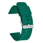 Stainless Steel Silver Pin Buckle Solid Color Silicone Waterproof Watch Band, 20mm, 21mm, 22mm
