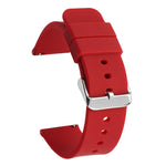 Stainless Steel Silver Pin Buckle Solid Color Silicone Waterproof Watch Band, 20mm, 21mm, 22mm