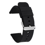 Stainless Steel Silver Pin Buckle Solid Color Silicone Waterproof Watch Band, 20mm, 21mm, 22mm