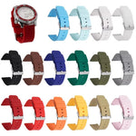 Stainless Steel Silver Pin Buckle Solid Color Silicone Waterproof Watch Band, 16mm, 18mm, 19mm