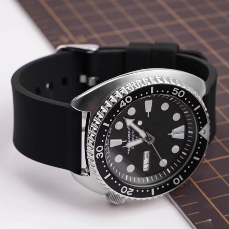 Stainless Steel Silver Pin Buckle Solid Color Silicone Waterproof Watch Band, 20mm, 21mm, 22mm
