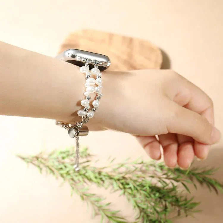 xDfind 不規則珍珠金屬錶帶，適用於 Apple Watch 42 / 44 / 45 / 46 / 49mm，適用於 Apple Watch 38 / 40 / 41 / S11 42mm