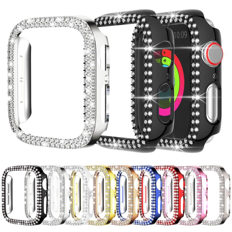 xDfind 雙排鑽石鏤空 PC 錶殼，適用於 Apple Watch Series 6 / 5 / 4 / SE 44mm，適用於 Apple Watch Series 6 / 5 / 4 / SE 40mm，適用於 Apple Watch Series 11 46mm / 10 46mm，適用於 Apple Watch Series 11 42mm / 10 42mm