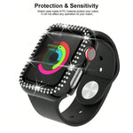 xDfind 雙排鑽石鏤空 PC 錶殼，適用於 Apple Watch Series 6 / 5 / 4 / SE 44mm，適用於 Apple Watch Series 6 / 5 / 4 / SE 40mm，適用於 Apple Watch Series 11 46mm / 10 46mm，適用於 Apple Watch Series 11 42mm / 10 42mm