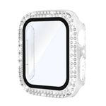 xDfind 雙排鑽石鋼化玻璃膜一體成型 PC 錶殼，適用於 Apple Watch Series 6 / 5 / 4 / SE 44mm，適用於 Apple Watch Series 6 / 5 / 4 / SE 40mm，適用於 Apple Watch Series 11 46mm / 10 46mm，適用於 Apple Watch Series 11 42mm / 10 42mm