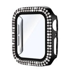 xDfind 雙排鑽石鋼化玻璃膜一體成型 PC 錶殼，適用於 Apple Watch Series 6 / 5 / 4 / SE 44mm，適用於 Apple Watch Series 6 / 5 / 4 / SE 40mm，適用於 Apple Watch Series 11 46mm / 10 46mm，適用於 Apple Watch Series 11 42mm / 10 42mm