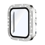 xDfind 雙排鑽石鋼化玻璃膜一體成型 PC 錶殼，適用於 Apple Watch Series 9 / 8 / 7 41mm，適用於 Apple Watch Series 3 / 2 / 1 38mm，適用於 Apple Watch Series 3 / 2 / 1 42mm