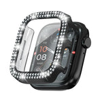 xDfind 雙排鑽石鋼化玻璃膜一體成型 PC 錶殼，適用於 Apple Watch Series 6 / 5 / 4 / SE 44mm，適用於 Apple Watch Series 6 / 5 / 4 / SE 40mm，適用於 Apple Watch Series 11 46mm / 10 46mm，適用於 Apple Watch Series 11 42mm / 10 42mm