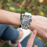 xDfind 雙排鑽石鋼化玻璃膜一體成型 PC 錶殼，適用於 Apple Watch Series 9 / 8 / 7 41mm，適用於 Apple Watch Series 3 / 2 / 1 38mm，適用於 Apple Watch Series 3 / 2 / 1 42mm