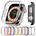 xDfind 單排鑽石鏤空 PC 錶殼，適用於 Apple Watch Series 11 46mm / 10 46mm，適用於 Apple Watch Series 11 42mm / 10 42mm