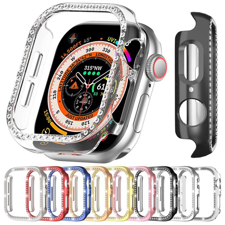 xDfind 單排鑽石鏤空 PC 錶殼，適用於 Apple Watch Series 11 46mm / 10 46mm，適用於 Apple Watch Series 11 42mm / 10 42mm