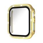 xDfind 單排鑽石鋼化玻璃膜一體成型 PC 錶殼，適用於 Apple Watch Series 44mm，適用於 Apple Watch Series 40mm，適用於 Apple Watch Series 11 46mm / 10 46mm，適用於 Apple Watch Series 11 42mm / 10 42mm，適用於 Apple Watch Ultra 3 / 2 / 1 49mm