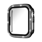 xDfind 單排鑽石鋼化玻璃膜一體成型 PC 錶殼，適用於 Apple Watch Series 44mm，適用於 Apple Watch Series 40mm，適用於 Apple Watch Series 11 46mm / 10 46mm，適用於 Apple Watch Series 11 42mm / 10 42mm，適用於 Apple Watch Ultra 3 / 2 / 1 49mm