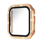xDfind 單排鑽石鋼化玻璃膜一體成型 PC 錶殼，適用於 Apple Watch Series 44mm，適用於 Apple Watch Series 40mm，適用於 Apple Watch Series 11 46mm / 10 46mm，適用於 Apple Watch Series 11 42mm / 10 42mm，適用於 Apple Watch Ultra 3 / 2 / 1 49mm