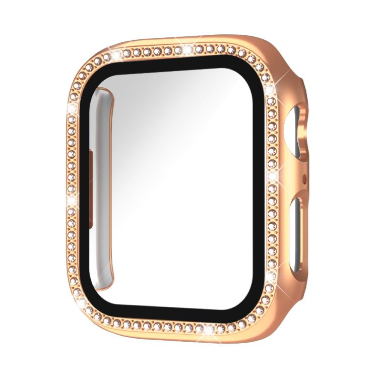 xDfind 單排鑽石鋼化玻璃膜一體成型 PC 錶殼，適用於 Apple Watch Series 44mm，適用於 Apple Watch Series 40mm，適用於 Apple Watch Series 11 46mm / 10 46mm，適用於 Apple Watch Series 11 42mm / 10 42mm，適用於 Apple Watch Ultra 3 / 2 / 1 49mm