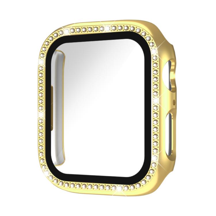xDfind 單排鑽石鋼化玻璃膜一體成型 PC 錶殼，適用於 Apple Watch Series 44mm，適用於 Apple Watch Series 40mm，適用於 Apple Watch Series 11 46mm / 10 46mm，適用於 Apple Watch Series 11 42mm / 10 42mm，適用於 Apple Watch Ultra 3 / 2 / 1 49mm