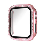 xDfind 單排鑽石鋼化玻璃膜一體成型 PC 錶殼，適用於 Apple Watch Series 9 / 8 / 7 45mm，適用於 Apple Watch Series 9 / 8 / 7 41mm，適用於 Apple Watch Series 3 / 2 / 1 38mm，適用於 Apple Watch Series 3 / 2 / 1 42mm
