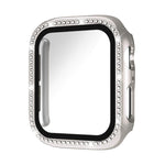 xDfind 單排鑽石鋼化玻璃膜一體成型 PC 錶殼，適用於 Apple Watch Series 9 / 8 / 7 45mm，適用於 Apple Watch Series 9 / 8 / 7 41mm，適用於 Apple Watch Series 3 / 2 / 1 38mm，適用於 Apple Watch Series 3 / 2 / 1 42mm