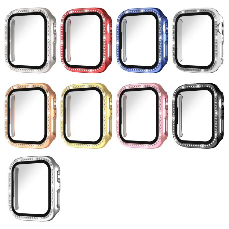 xDfind 單排鑽石鋼化玻璃膜一體成型 PC 錶殼，適用於 Apple Watch Series 44mm，適用於 Apple Watch Series 40mm，適用於 Apple Watch Series 11 46mm / 10 46mm，適用於 Apple Watch Series 11 42mm / 10 42mm，適用於 Apple Watch Ultra 3 / 2 / 1 49mm